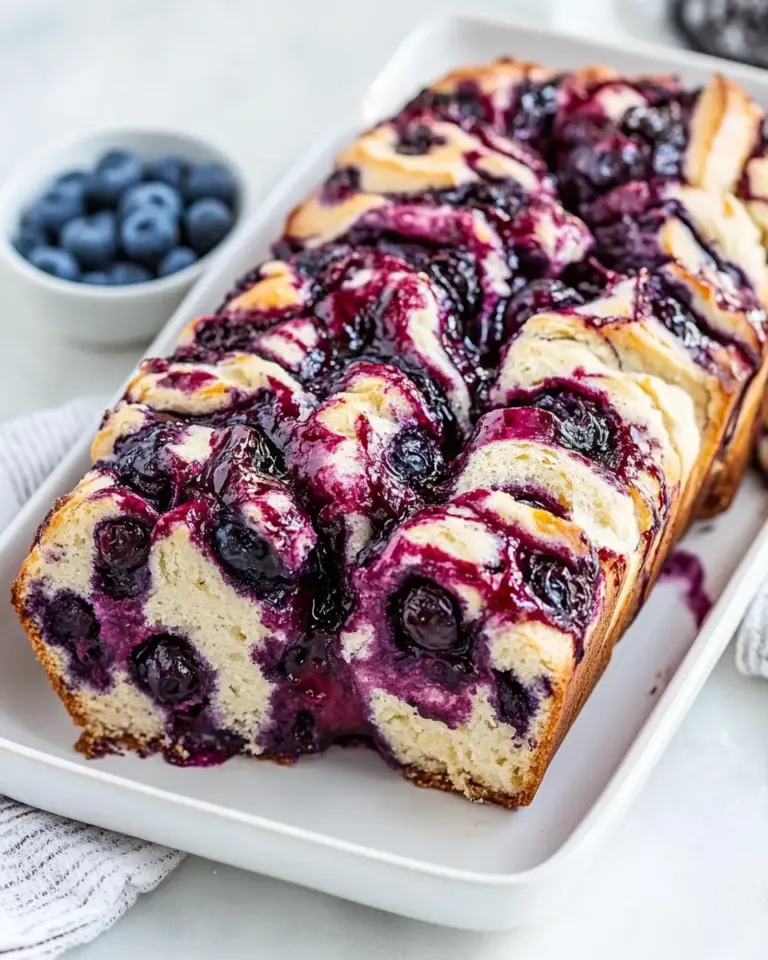 Roasted Blueberry Pull Apart Loaf