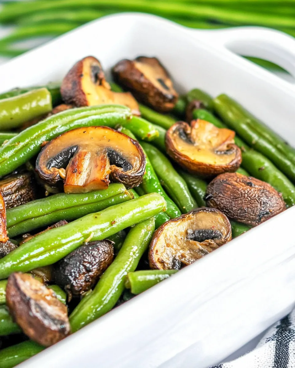 Roasted Green Beans and Mushrooms