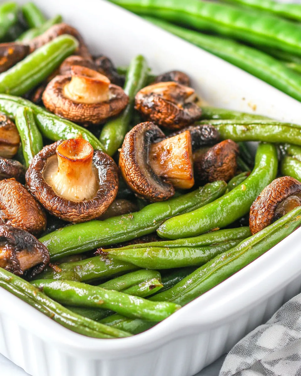 Roasted Green Beans and Mushrooms