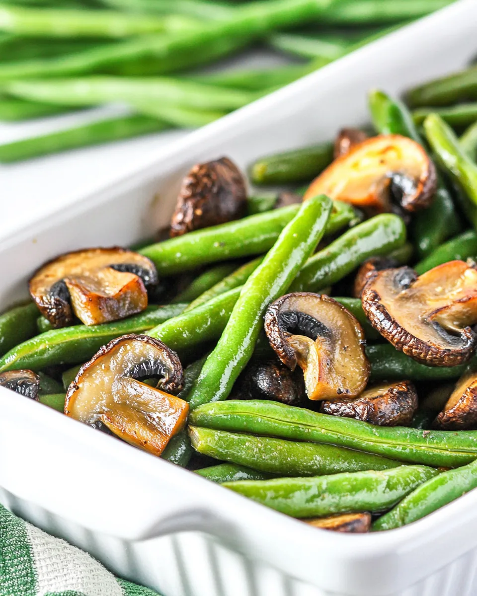 Roasted Green Beans and Mushrooms