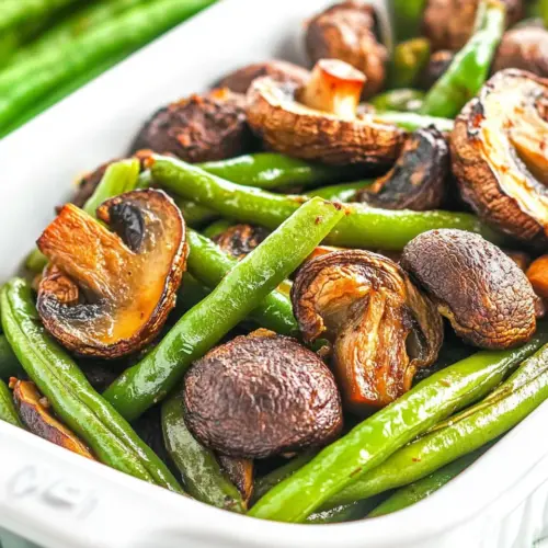 Roasted Green Beans and Mushrooms