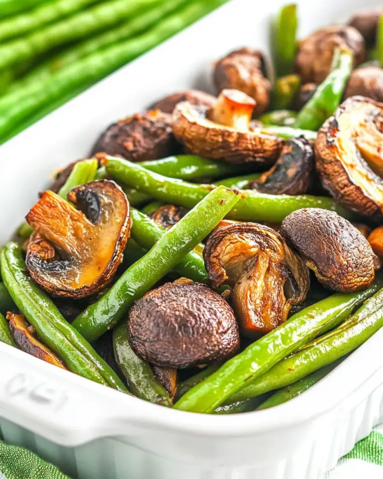 Roasted Green Beans and Mushrooms