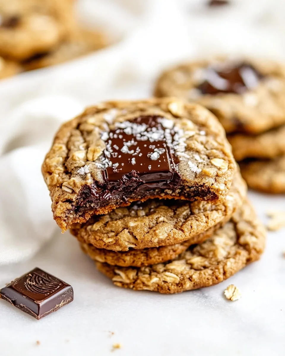 Salted Brown Butter Oatmeal Chocolate Chunk Cookies