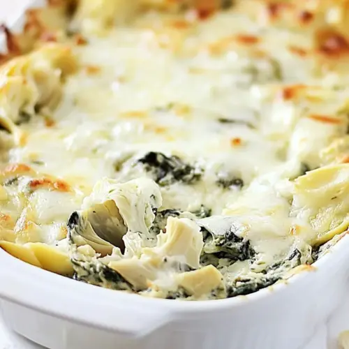 Skinny Three Cheese Spinach Artichoke Dip