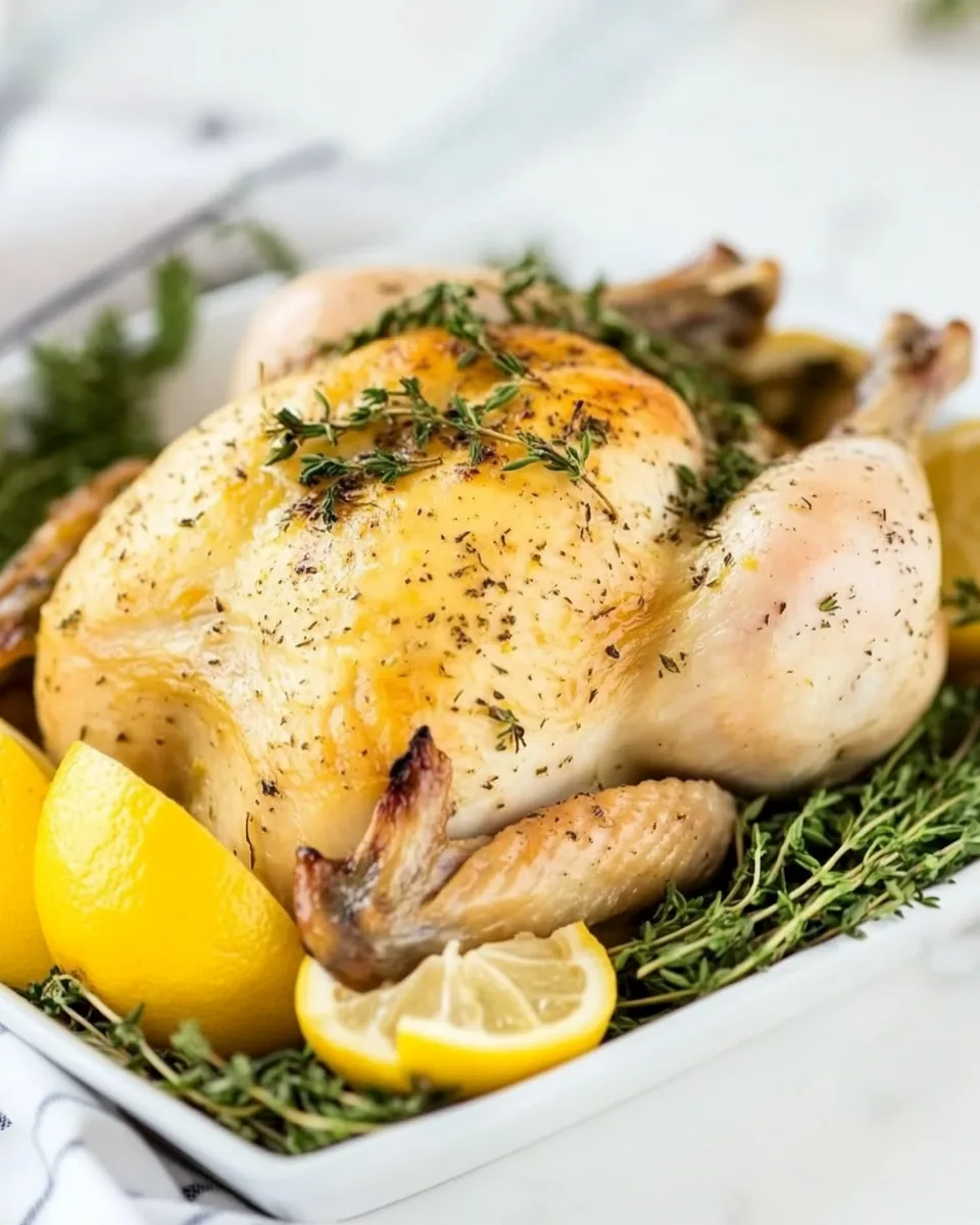 Slow Cooker Lemon Roasted Chicken