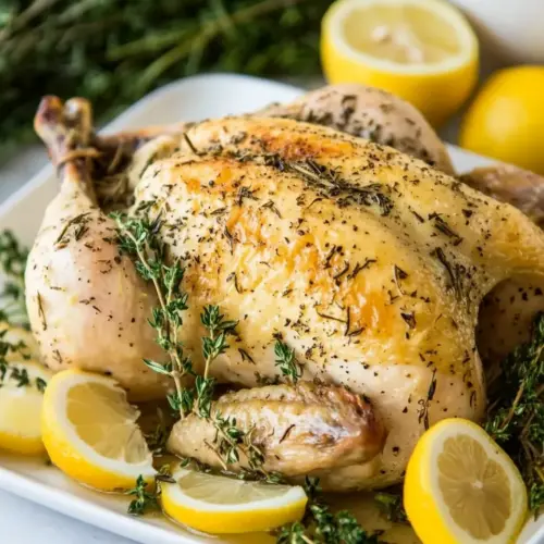 Slow Cooker Lemon Roasted Chicken