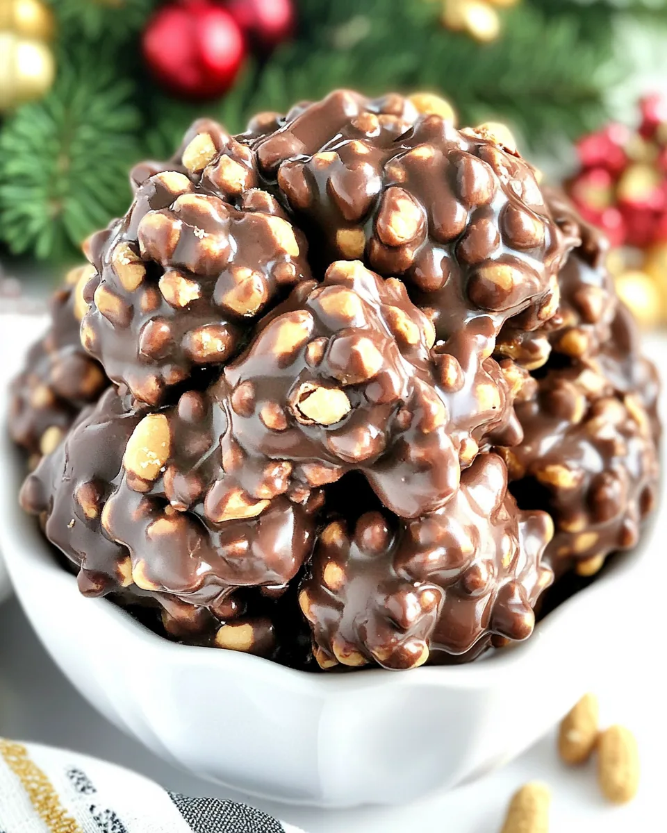 Triple Chocolate Covered Peanut Clusters