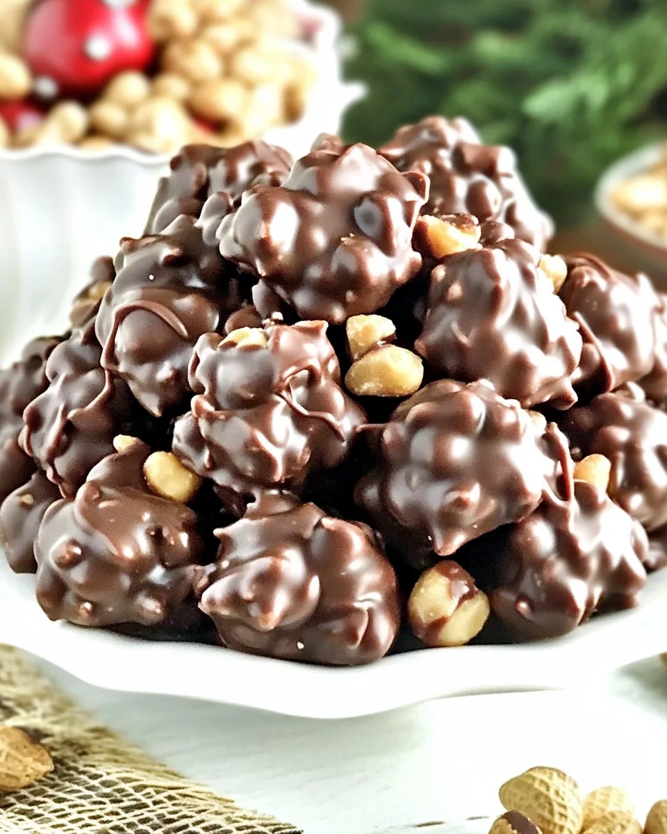 Triple Chocolate Covered Peanut Clusters