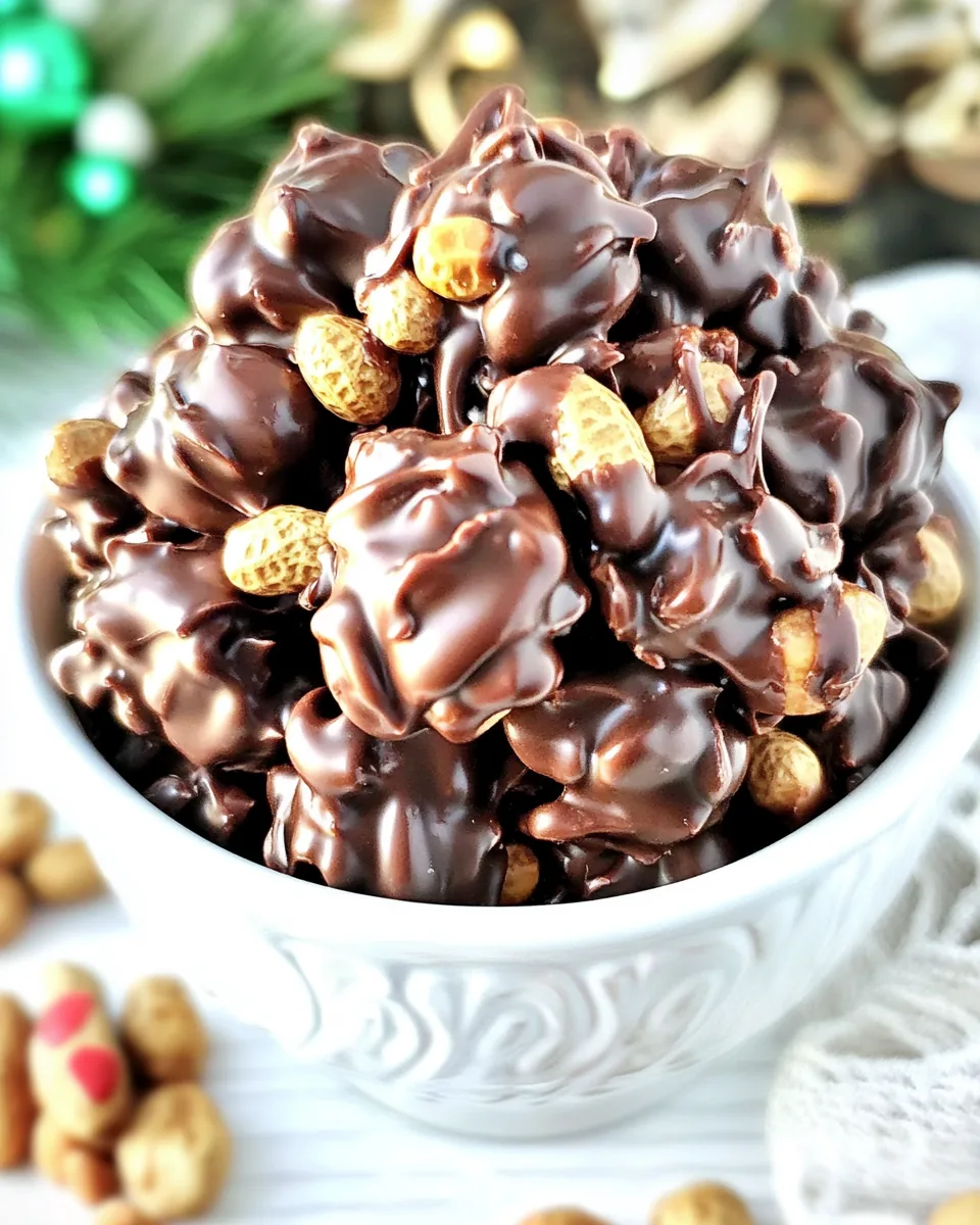 Triple Chocolate Covered Peanut Clusters