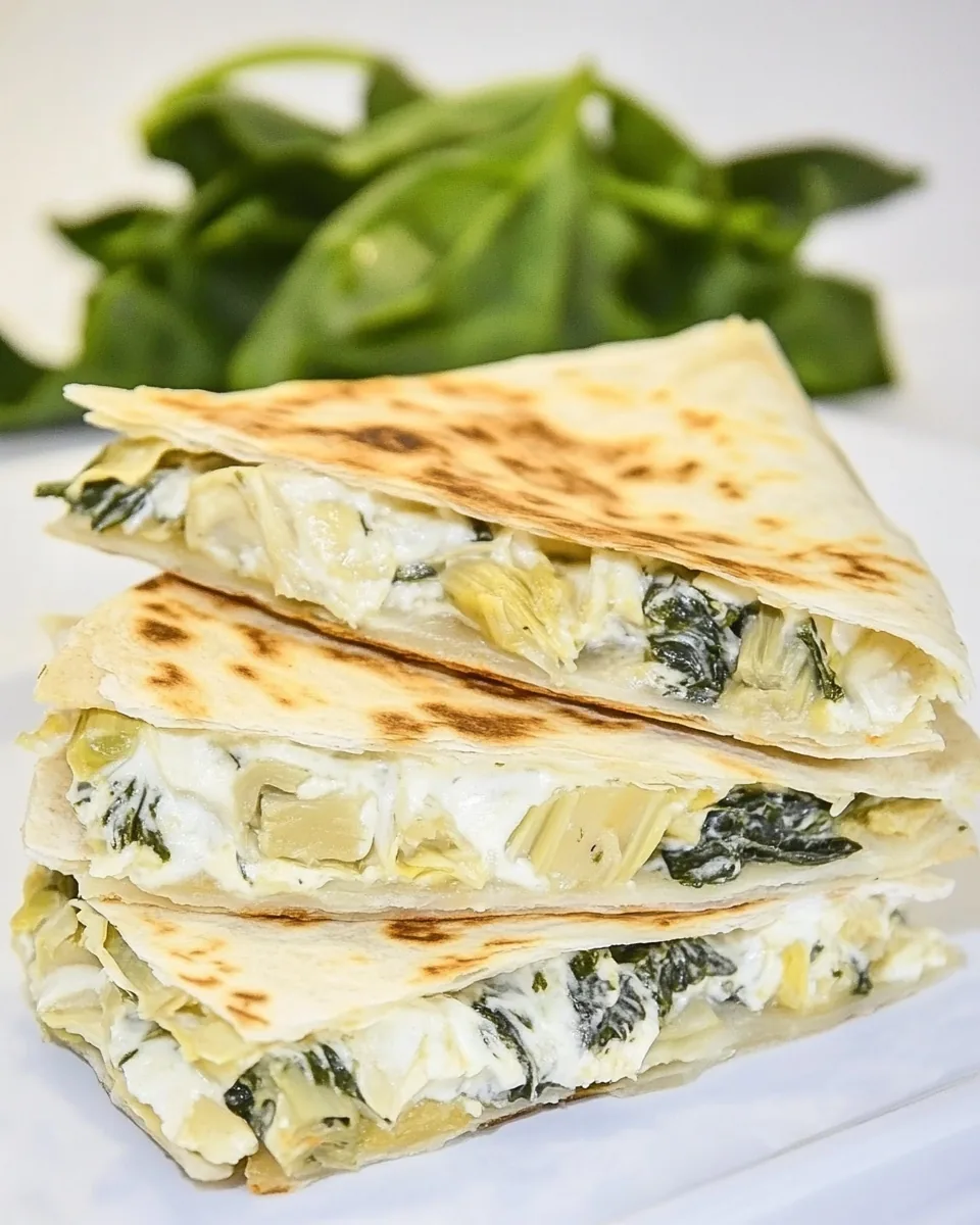 Spinach Artichoke Quesadillas