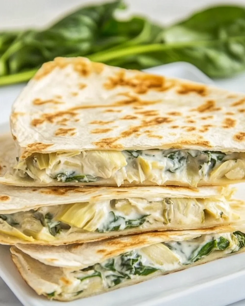 Spinach Artichoke Quesadillas