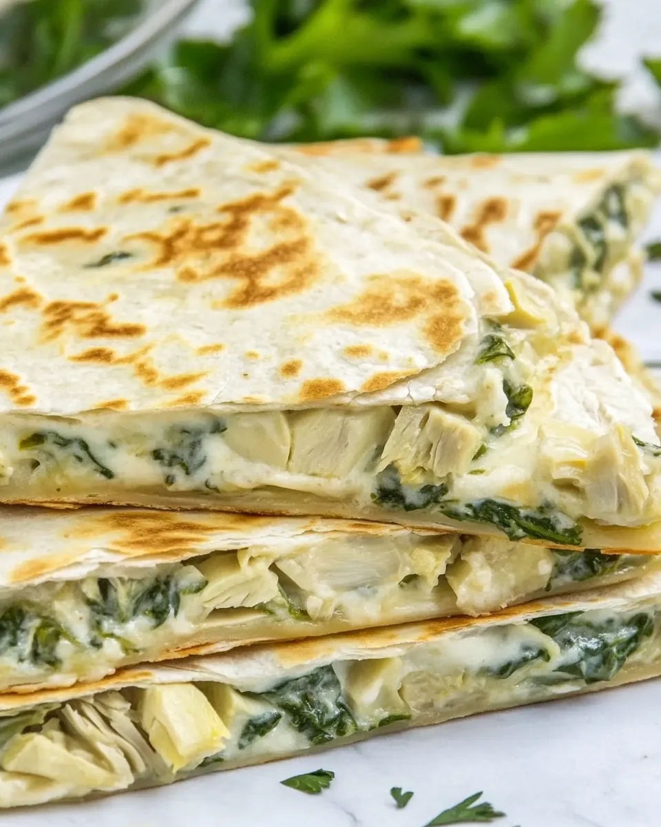Spinach Artichoke Quesadillas