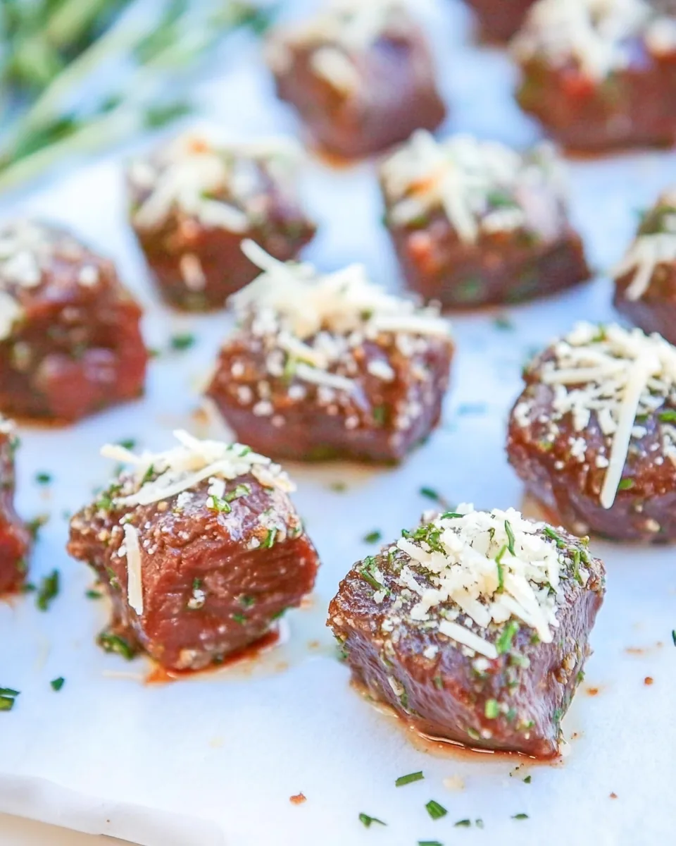 Steak Bites with Parmesan Cheese