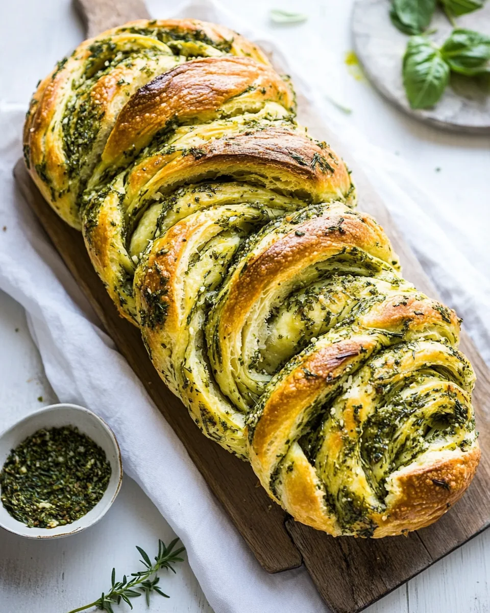 Swirled Garlic Herb Bread