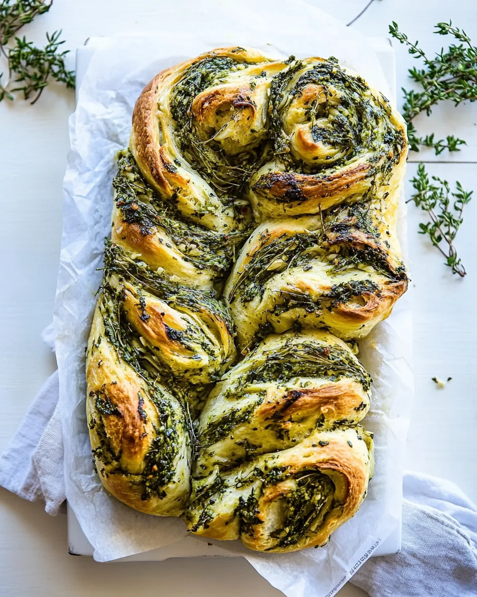 Swirled Garlic Herb Bread
