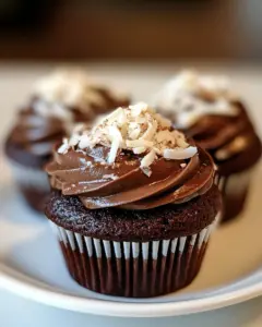 Triple Chocolate Coconut Cupcakes