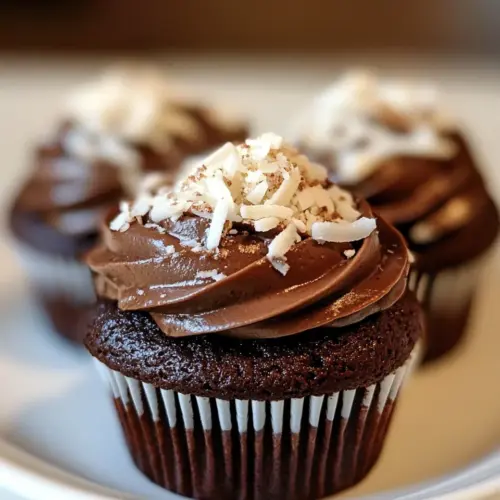Triple Chocolate Coconut Cupcakes