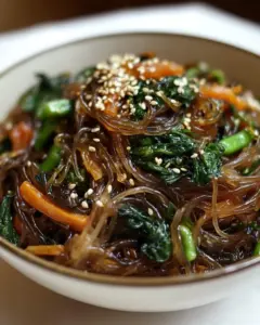 Vegetarian Korean Japchae Noodle Recipe