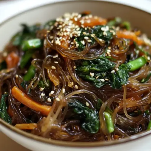 Vegetarian Korean Japchae Noodle Recipe