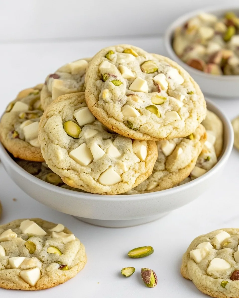 White Chocolate Pistachio Pudding Cookies