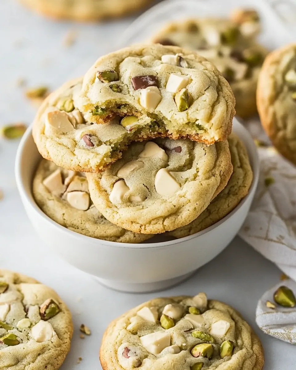 White Chocolate Pistachio Pudding Cookies