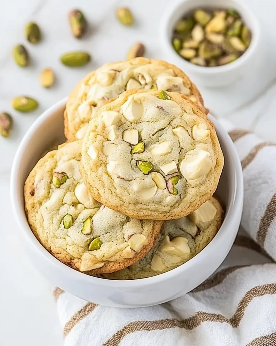 White Chocolate Pistachio Pudding Cookies