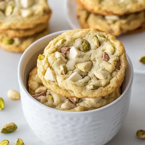 White Chocolate Pistachio Pudding Cookies