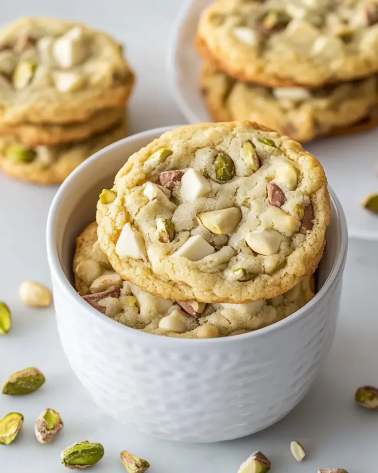 White Chocolate Pistachio Pudding Cookies