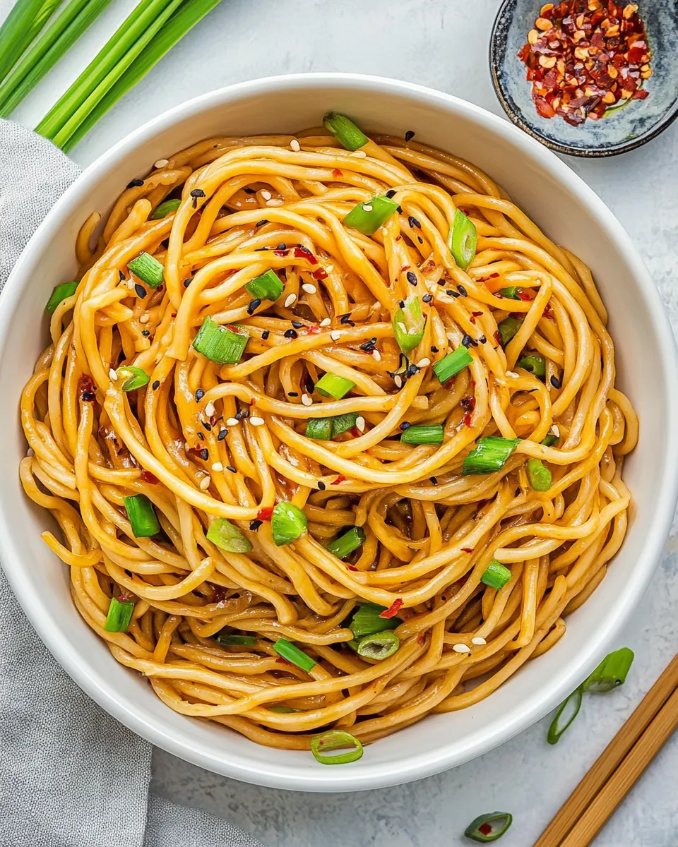 10 Minute Garlic Chili Oil Noodles