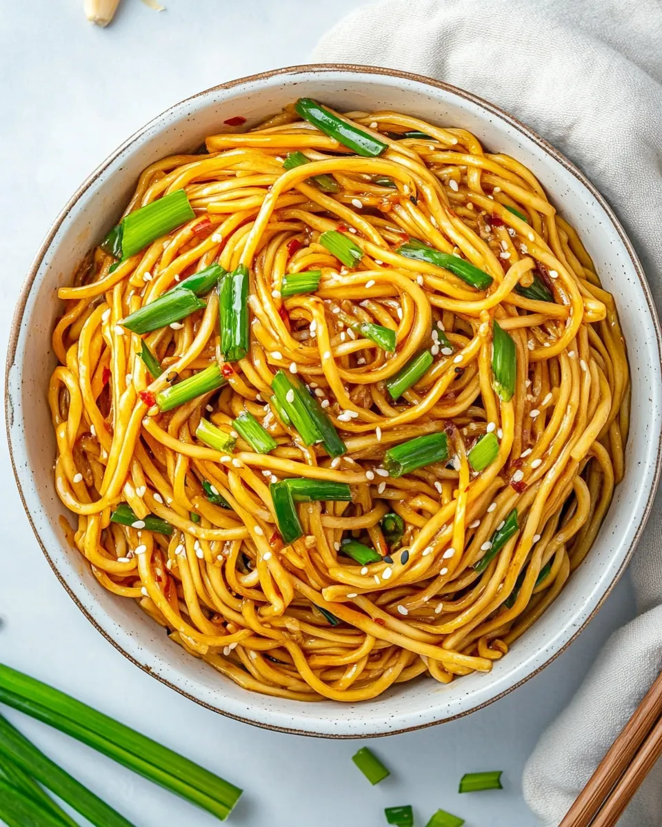 10 Minute Garlic Chili Oil Noodles