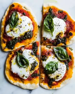 10 Minute Margherita Naan Pizza