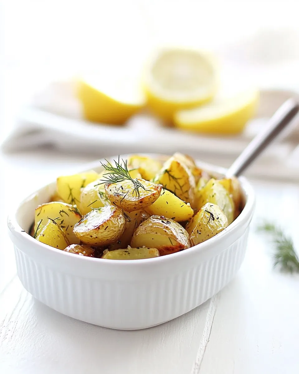 10 Minute Pan Roasted Lemon Potatoes with Dill