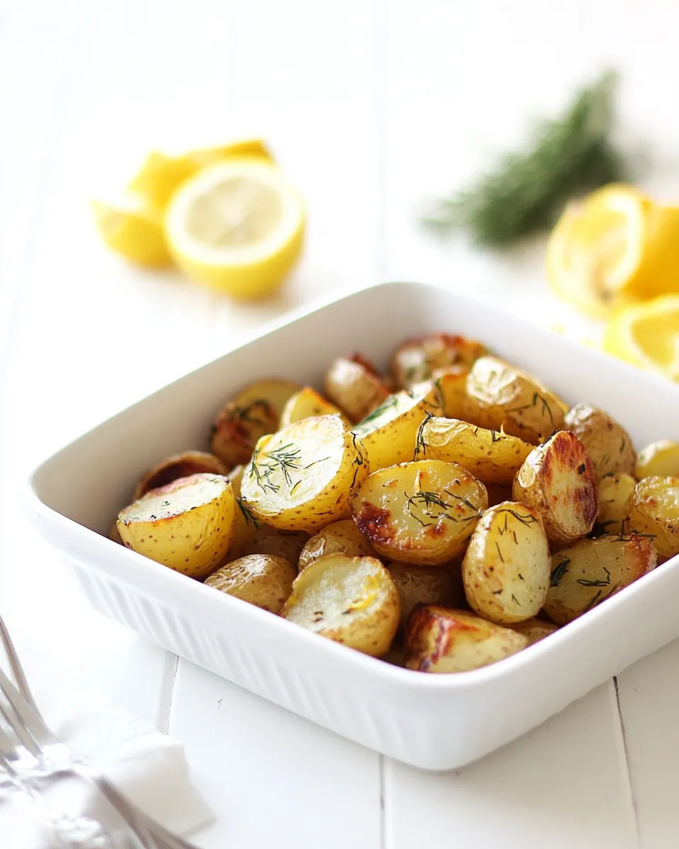 10 Minute Pan Roasted Lemon Potatoes with Dill