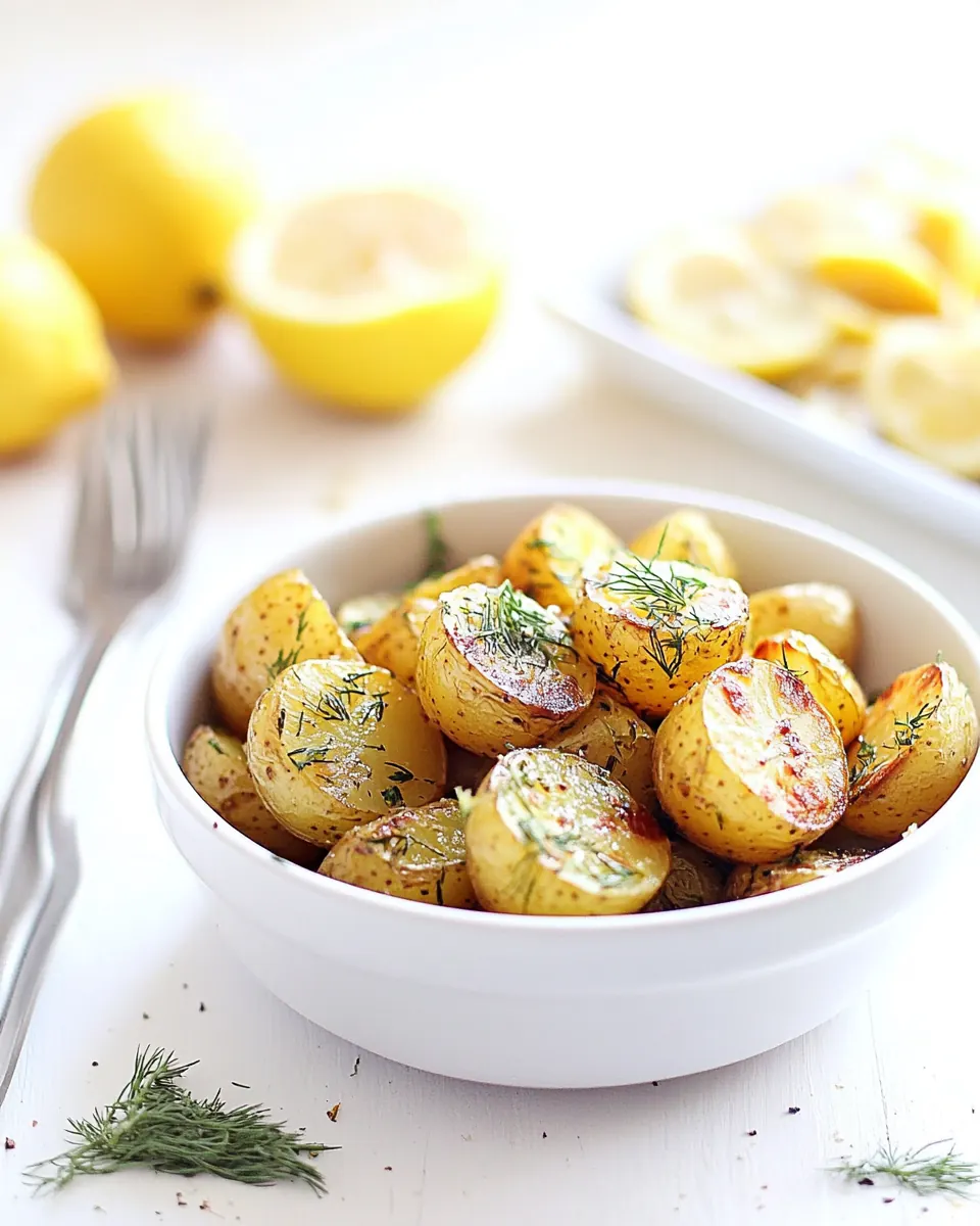 10 Minute Pan Roasted Lemon Potatoes with Dill