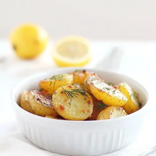10 Minute Pan Roasted Lemon Potatoes with Dill