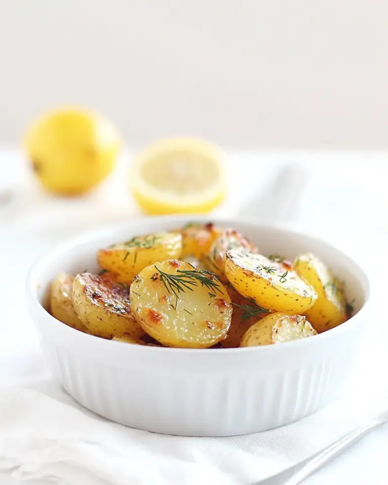 10 Minute Pan Roasted Lemon Potatoes with Dill