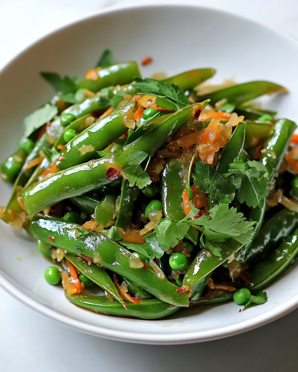 15 Minute Sugar Snap Peas Stir Fry with Southeast Asian Flavor