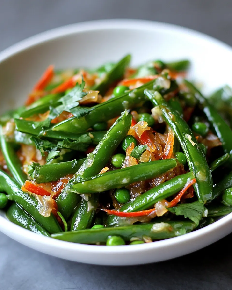 15 Minute Sugar Snap Peas Stir Fry with Southeast Asian Flavor