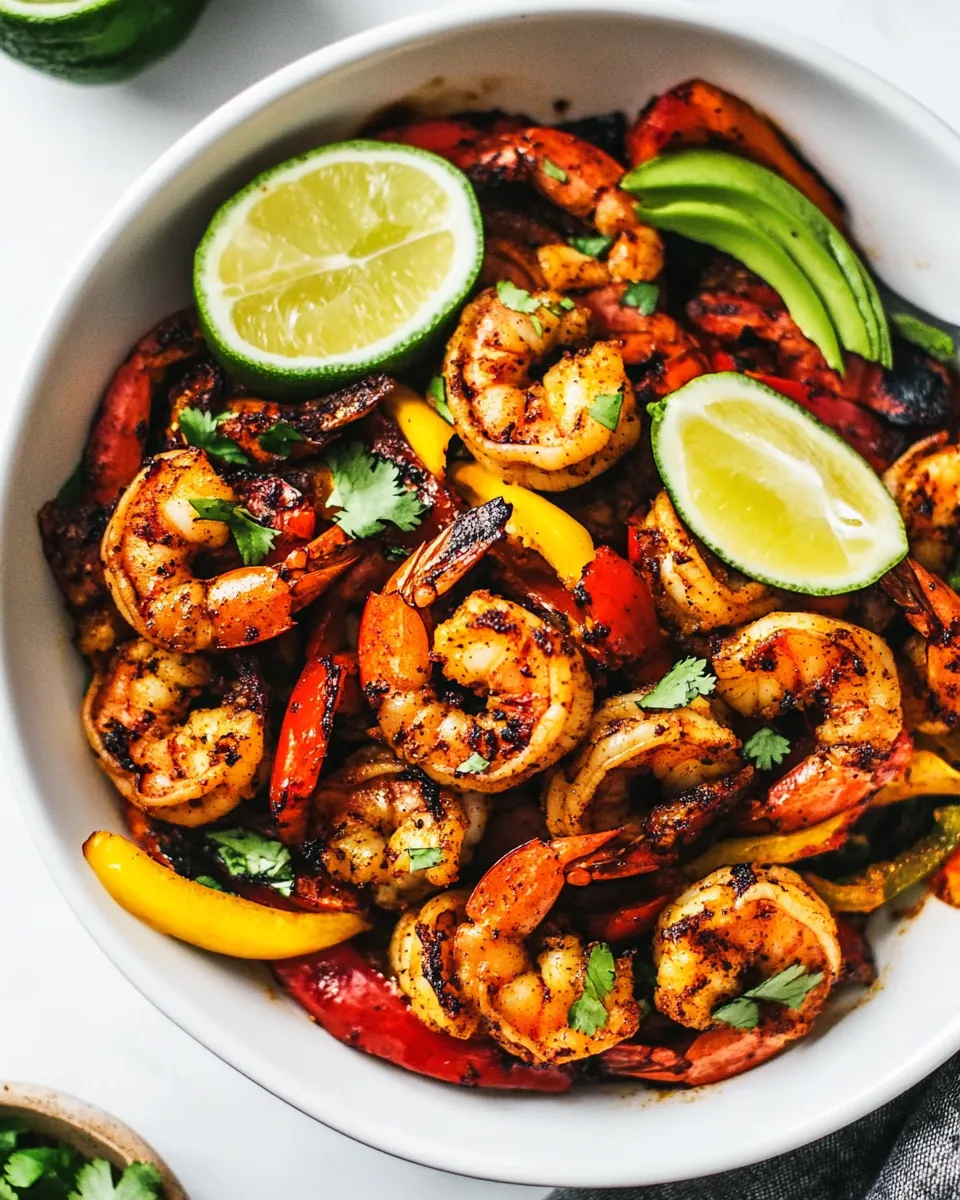 Skillet Blackened Shrimp Fajitas