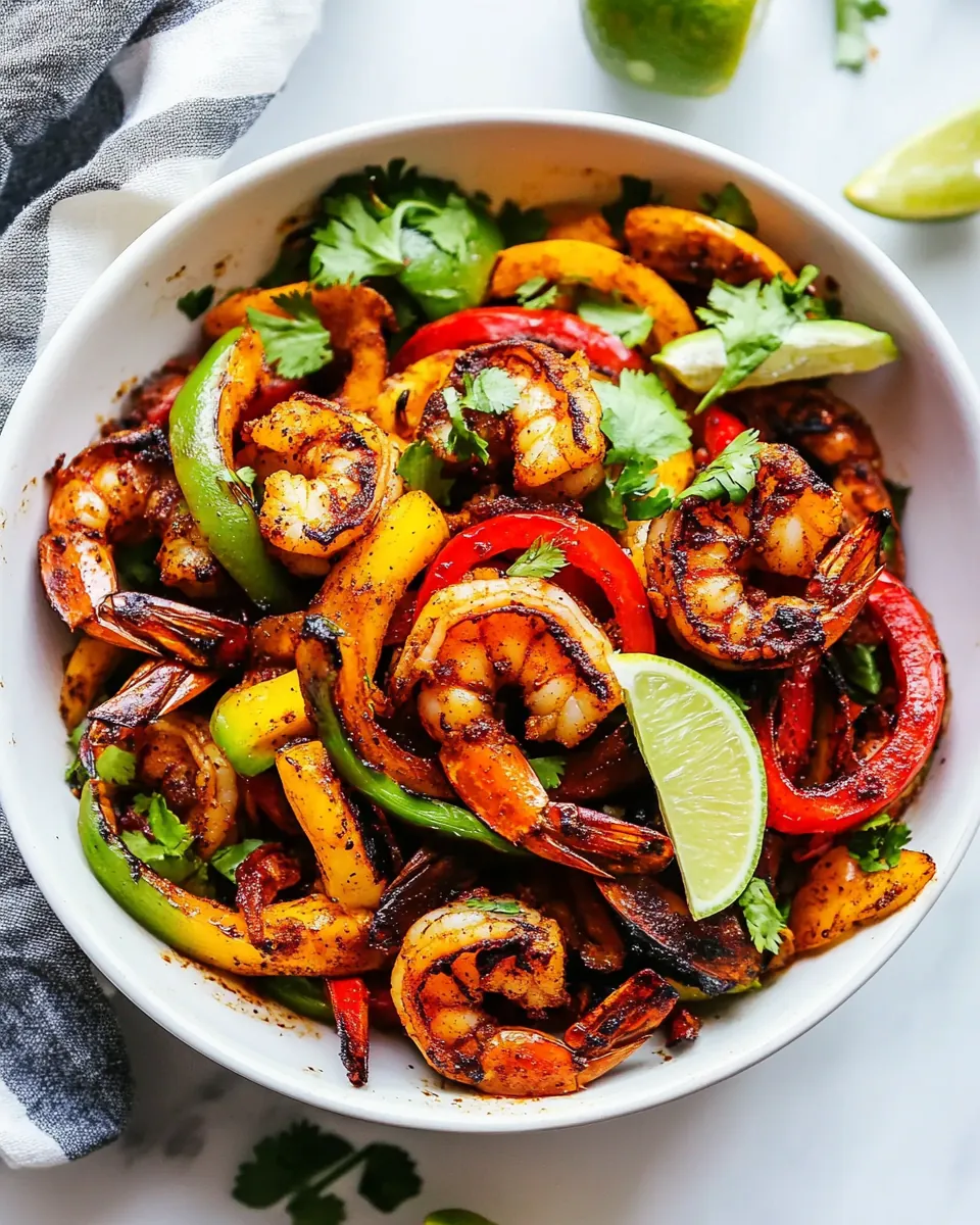 Skillet Blackened Shrimp Fajitas