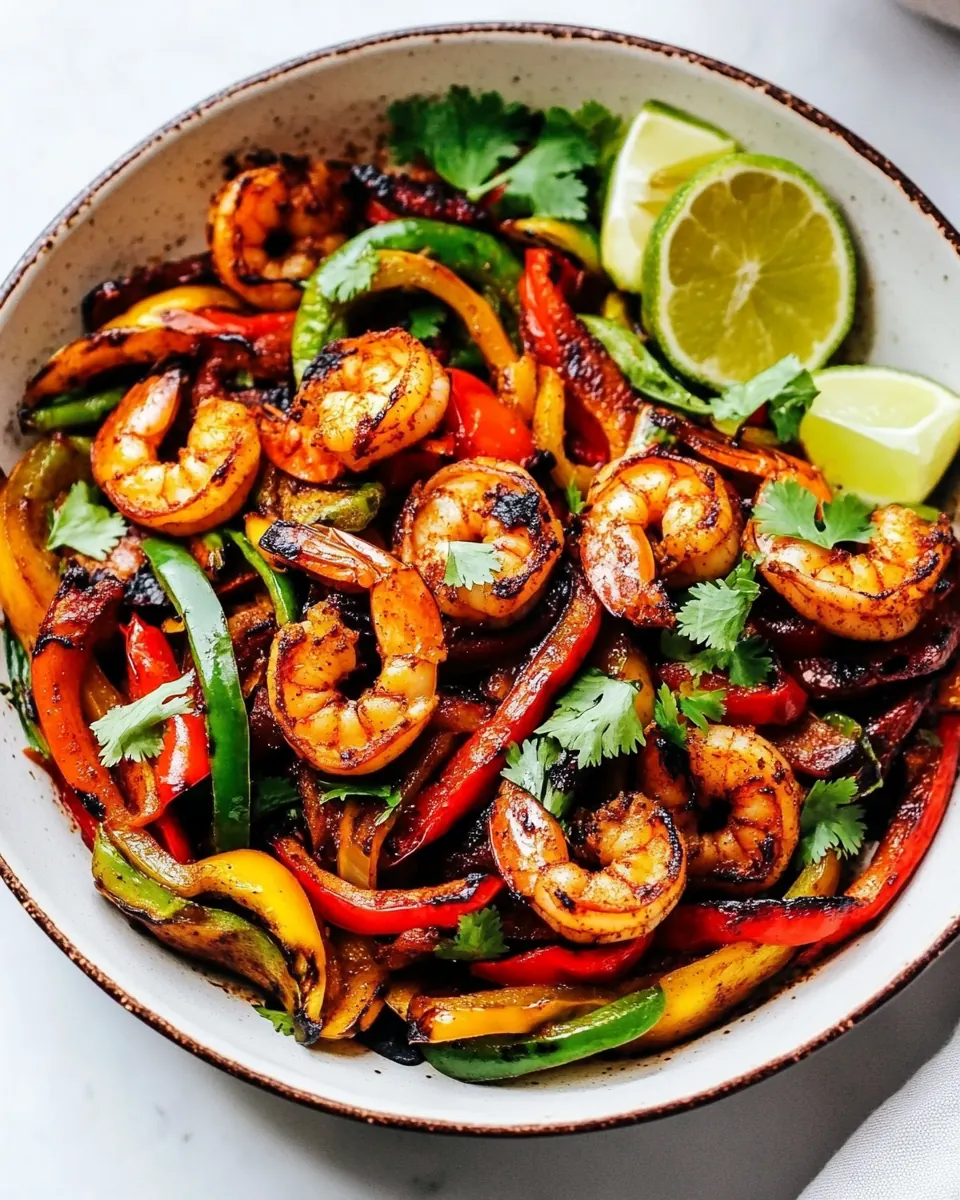 Skillet Blackened Shrimp Fajitas