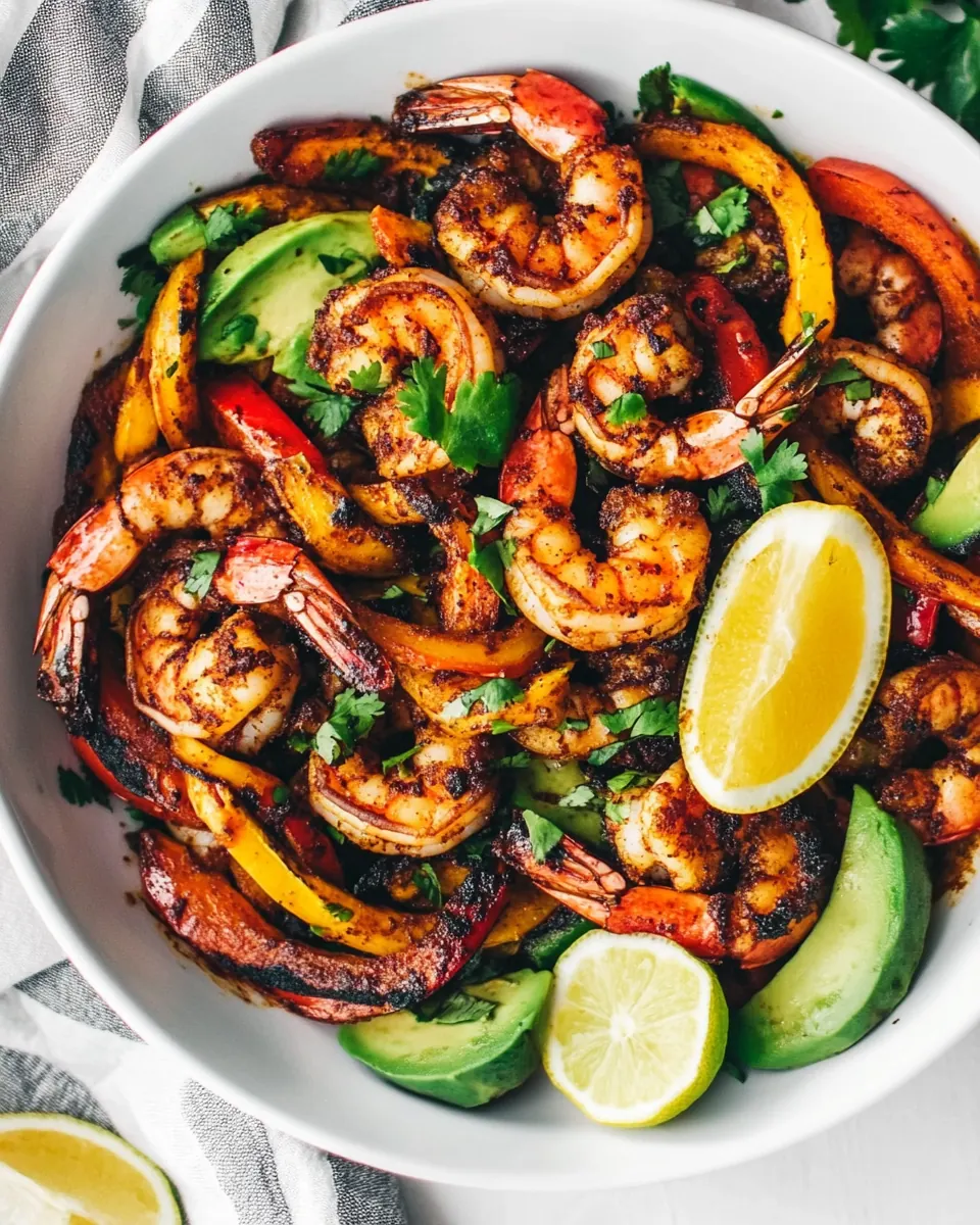 Skillet Blackened Shrimp Fajitas