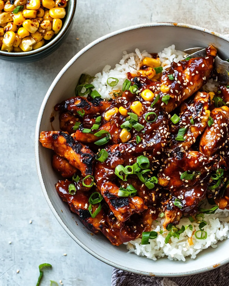 Korean Bulgogi BBQ Chicken with Spicy Garlic Butter Corn