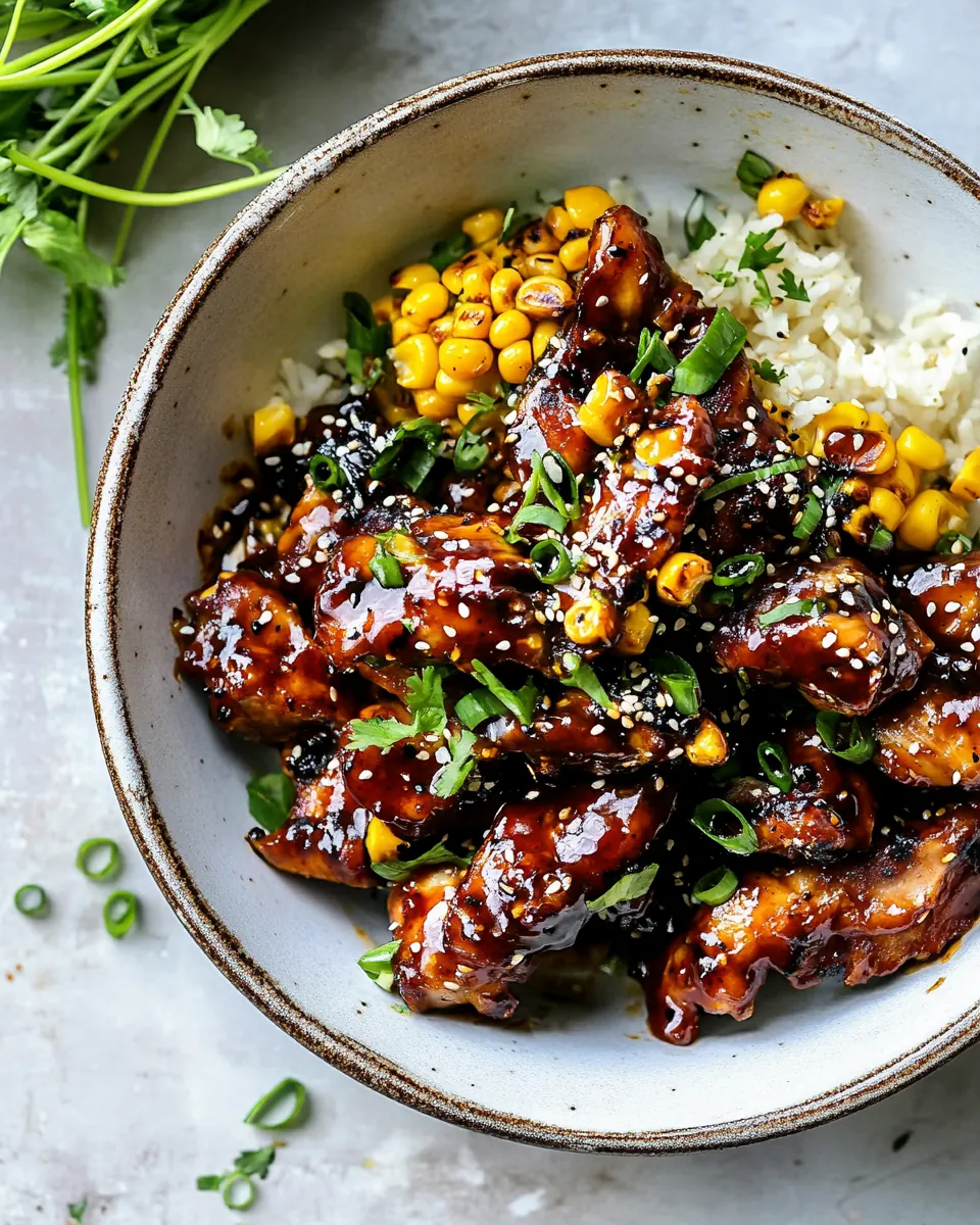 Korean Bulgogi BBQ Chicken with Spicy Garlic Butter Corn