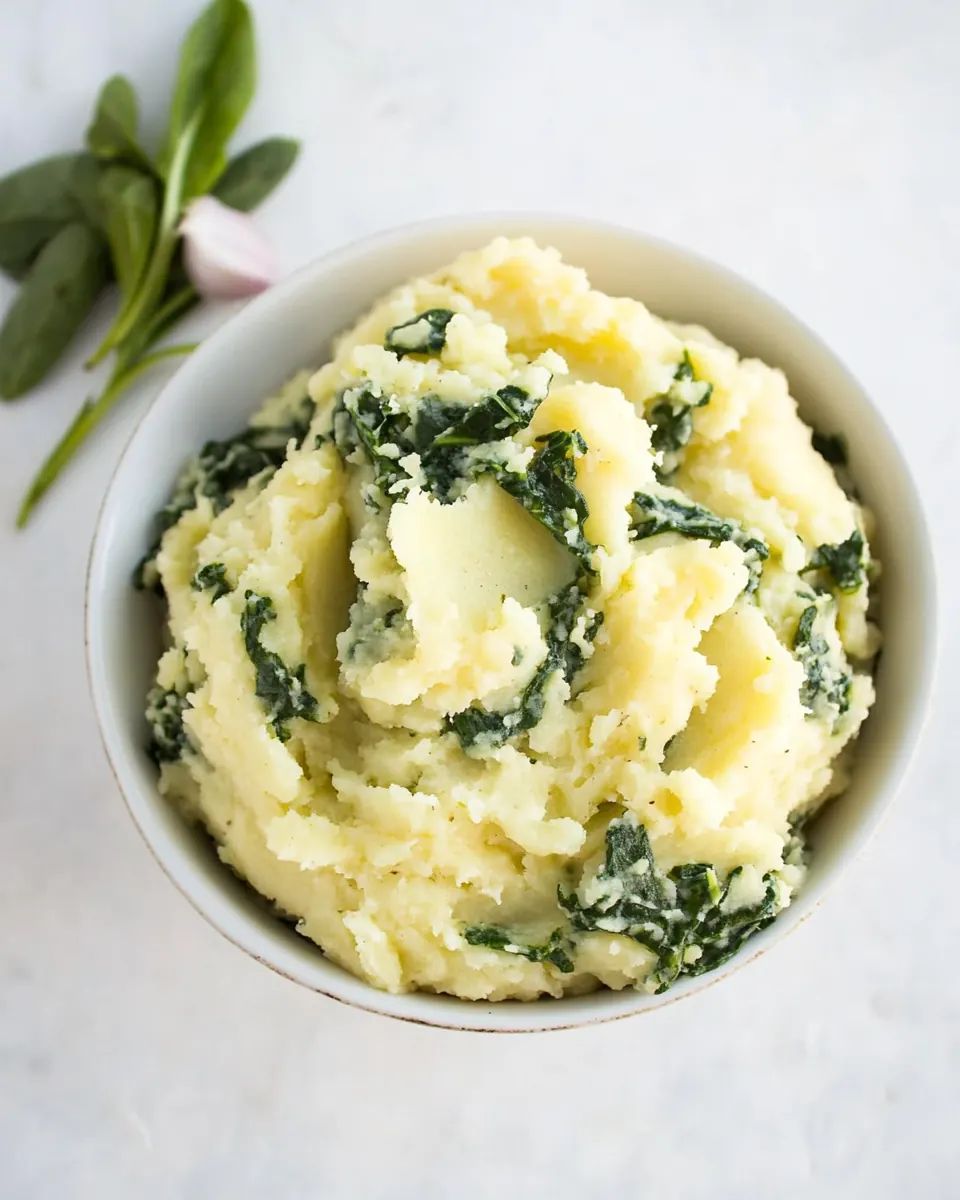 25 Minute Spinach Mashed Potatoes
