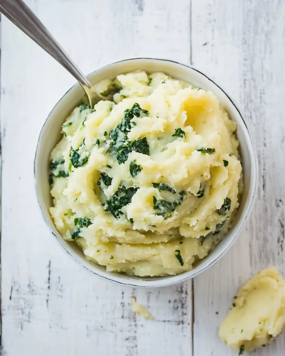 25 Minute Spinach Mashed Potatoes