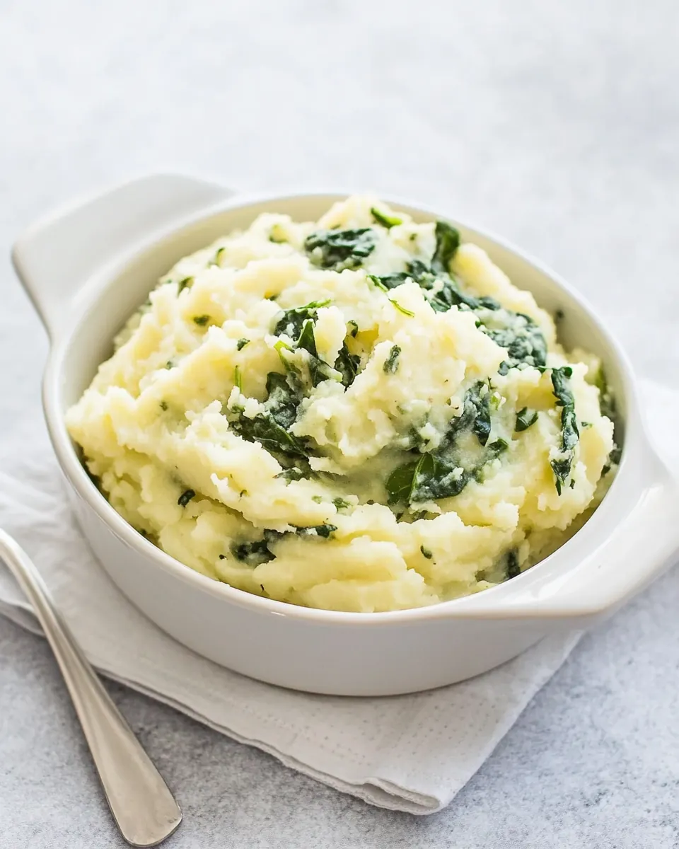 25 Minute Spinach Mashed Potatoes