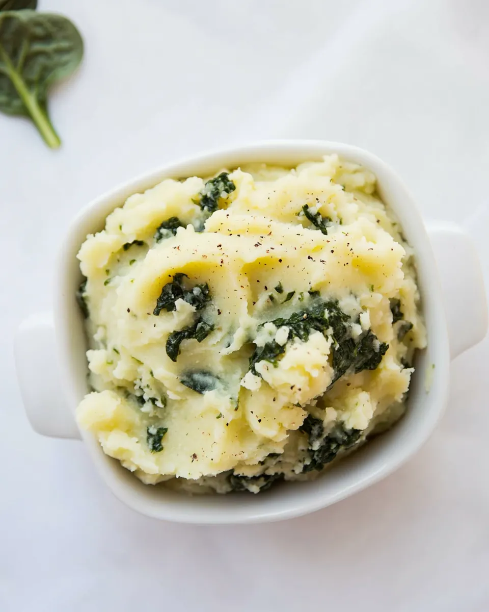 25 Minute Spinach Mashed Potatoes