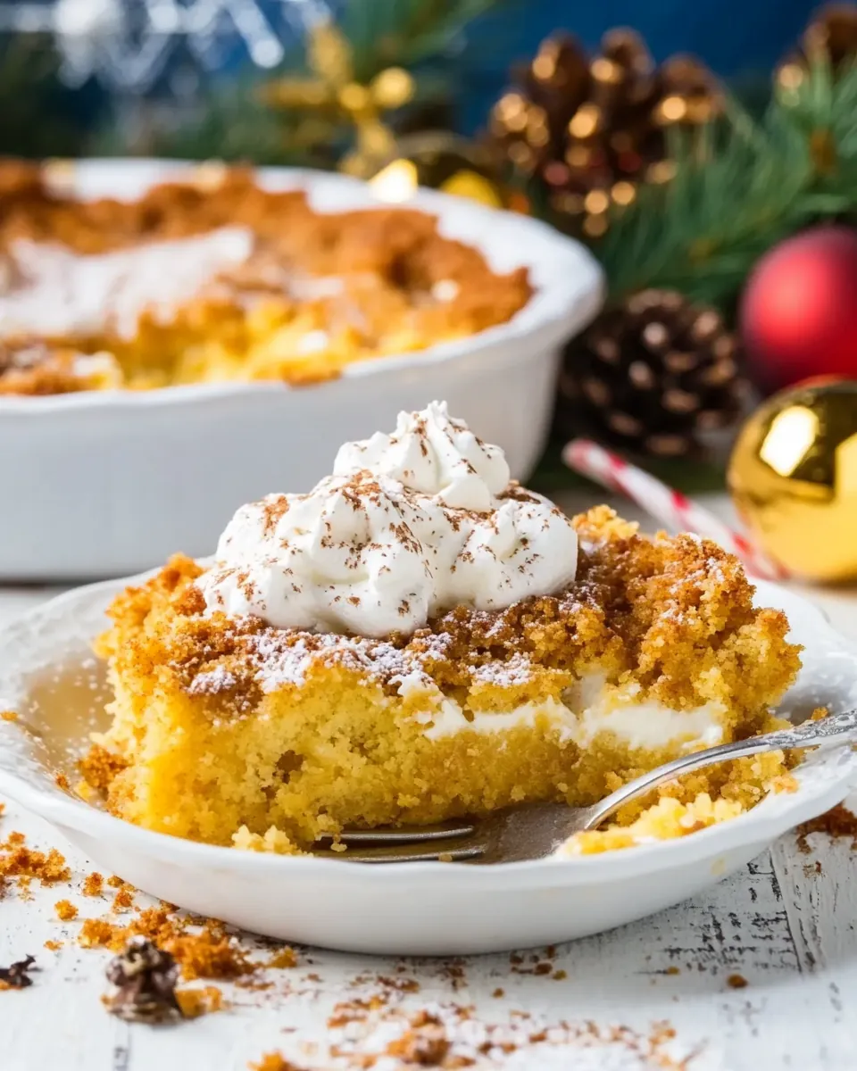 3 Ingredient Eggnog Dump Cake