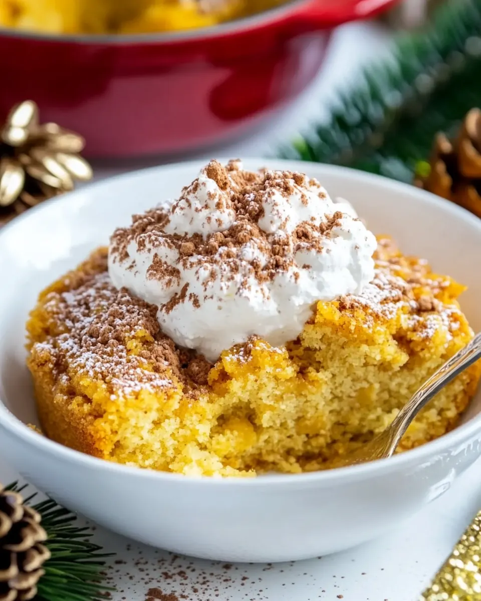 3 Ingredient Eggnog Dump Cake